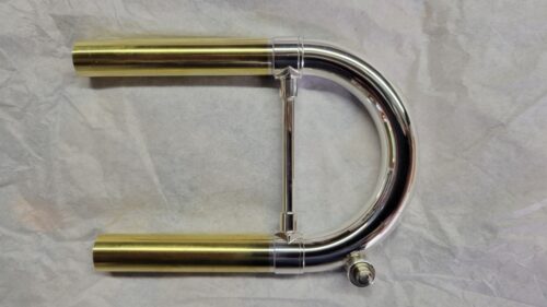 Bach C Tuning Slide (Silver plated, Large Bore Fully Round Yellow Brass, SR Series, Fits 25C or 25H, with an Amado waterkey)