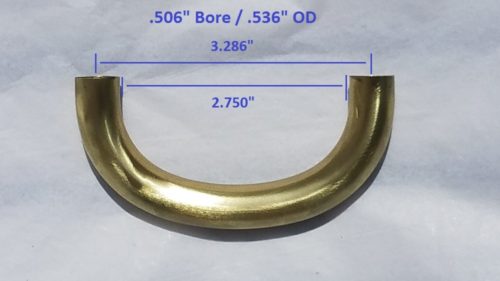 Trombone Ambassador (and others) Handslide Crook (Yellow Brass, Small Bore)