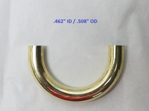 Bach/Yamaha (and others) Standard Weight Large Bore Round Tuning Slide Crook (Yellow Brass)