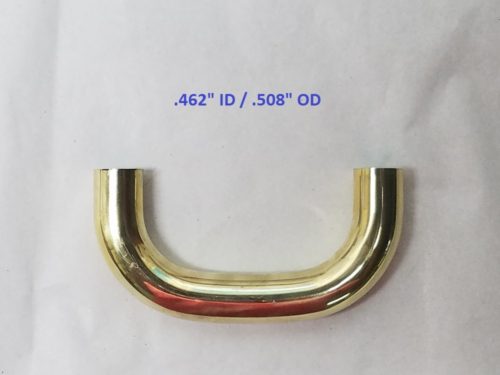 Bach/Yamaha (and others) Standard Weight Large Bore Square Tuning Slide Crook (Yellow Brass)