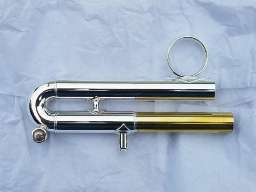 Bach Strad Standard Weight Bb ML Bore Complete 3rd Slide (one piece) with Amado key (Silver plated, Yellow Brass, Standard Weight, ML bore, Fits 180 series standard weight models)